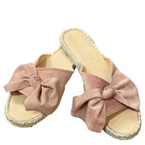 Coconuts Mauve Suede like material espadrille sandals Womens Size 9